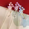 Horquilla de Flor de Durazno, Accesorios para el Cabello de Mujer, Horquilla, Accesorios de Estilo Antiguo, Tocado, Borla, Horquilla de Perla, Horquilla de Alto Nivel de Nuevo Estilo Chino