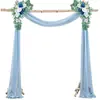 Decorações de Casamento Populares de Gaze Transfronteiriça para Arcos de Gramado ao Ar Livre, Cortinas de Arranjo de Casamento, Cortinas de Chiffon com Pérolas