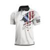 2023 Europa e América Amazon Comércio Exterior Moda Masculina Camisa Polo Botão Lapela Estampa Bandeira Americana Cabelo Liso