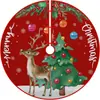 Falda para árbol de Navidad, falda redonda para base de árbol de decoración navideña, falda para árbol de tela con diseño de Papá Noel y muñeco de nieve, 120 cm de diámetro