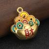 Acessórios Falsos Abóbora Ping An Xiangyun Oca Seis Palavras Verdadeiras Fulu Esmalte Cloisonné Cor Pingente de Joia DIY