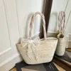 Bolso de Hombro Bufanda de Seda Tejida de Gran Capacidad 2025 Verano Nuevo Versátil Ins de Alto Valor Bolso Sobaco Bolso Tote para Mujer