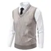 Chaleco de Punto sin Mangas Ropa Interior para Hombre Otoño e Invierno Cálido Delgado Chaleco de Punto Chaqueta para Hombre M63-P22