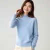 Suéter de Cashmere Baicai Rong Feminino 100% Cashmere Puro Outono/Inverno Nova Chegada Gola Meia-Alta Malha de Sete Fios Suéter Base