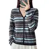 Nuevo cárdigan de punto fino de lana retro otoño/invierno 2026 manga larga jacquard Fair Isle holgado