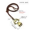 Personalidade Criativa Liga de Bronze Pingente de Fone de Ouvido para Menino Colar Longo de Couro Ajustável Corrente para Suéter Versátil