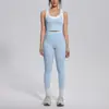 Nuevo conjunto de yoga a colorblock transfronterizo con tacto nude, casual y versátil, acanalado, de cintura alta, para ejercicio al aire libre, conjunto de seis piezas