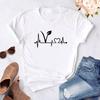 2023 primavera e verão camiseta casual feminina de manga curta estampa de ritmo de pet fofo de manga curta camiseta feminina gola redonda