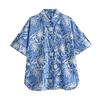 Comércio exterior atacado de roupas femininas verão novo moda europeia e americana estampada manga curta camisa calça casual conjunto 2183053