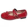 Zapatos Casuales Dulces con Lazo para Mujer 2026 Primavera y Otoño Nuevos Zapatos de Caña Baja con Hebilla Retro Zapatos de Moda con Punta Redonda