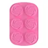 Molde de Silicona de Rosa de 6 Cavidades para Pasteles, Gelatina y Mousse