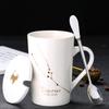 Caneca Cerâmica Personalizada Criativa Doze Constelações Xícara de Café com Tampa e Colher Copo de Água para Casal Presente Copo para Casa