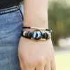 Joyería punk Nueva Hora pulsera de gema joyería de exportación de comercio exterior pulsera de cuero tejido pulsera de piel de vaca