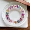 Pulseira de Contas de Fluorita Colorida Natural Cristal Transparente Fluorita de Mil Camadas Acessórios DIY Fábrica de Pulseiras Atacado