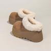 Sapatos de Algodão Birkenstock Plataforma Pelúcia Aumenta-Altura Slip-On Dedão do Pé Feio-Bonito para Mulheres 2025 Inverno Novo Botas de Neve com Solado Grosso Quente