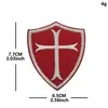 Escudo de Caballero Cruzado Tifón Parche de Velcro Capítulo Caballeros Templarios Insignia Táctica Templaria Parche de Velcro Bordado Punto