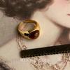 Anillo de dedo Maillard antiguo chapado en oro marrón bronceado artístico vintage anillo ajustable con apertura