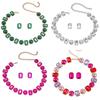 Suministro Transfronterizo de Collares Cuadrados Multicolor, Juegos de Joyería de Cadena para Clavícula de Vidrio de Cristal Geométrico, Accesorios Exagerados para la Noche