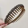 Faixa de Cabelo Vintage de Veludo com Strass Brilhante e Dentes, Faixa Larga Antiderrapante para Lavar o Rosto, Faixa de Cabelo Super Elegante e de Conto de Fadas