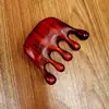 Pente massageador multifuncional de seis bordas de madeira e cinco dentes, pente de cabo longo, sândalo, cinco dedos, cinco dentes, tendão, dentes grandes, pente de madeira fofo
