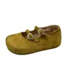 Zapatos tipo gorro, faldas que aumentan la altura, zapatos Mary Jane para mujer, nuevo estilo otoño/invierno 2026, zapatos de suela gruesa retro poco profundos de estilo francés