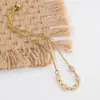 Collar de Acero Titanio con Incrustaciones de Diamante de Venta Caliente Transfronteriza para Mujer, Cadena de Clavícula Bicolor Oro y Plata, Cadena Retorcida de Lujo Ligero, Accesorios de Nicho al por Mayor