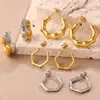 Pendientes Estéreo Transfronterizos Europeos y Americanos para Mujer Exquisitos Acero Inoxidable Chapado en Oro de 18K Pendientes Geométricos de Tendencia Muy Vendidos para Mujer