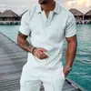Nueva Moda Casual de Verano para Hombre Camisa Polo Estampado 3D Cuello Casual Manga Corta (1)