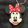 Versión Q Mickey Minnie Cabeza Grande pegamento suave doble cara lindo caricatura llavero pareja llavero de coche colgante de bolsa