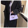 Bolso Estilo Fresco para Mujer 2023 Otoño e Invierno Nuevo Combinación Total Color Sólido Hombro Bandolera Bolso de Mano con Cierre de Media Luna para Mujer
