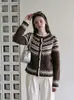 Cárdigan Suéter Fair Isle Vintage para Mujer, Otoño e Invierno, Tejido Jacquard Casual y Sofisticado