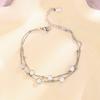 Pulsera Geométrica Hexagonal de Doble Capa Diseño de Nicho Pulsera de Perlas de Diamante Gone de Moda Súper Hada Versátil Regalo para Novia