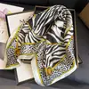 Bufanda Retro de Seda Imitación con Estampado de Nuevo Diseño, Chal de Gama Alta, Bufanda para el Cuello con Protección Solar, Pañuelo para la Cabeza, Bufanda