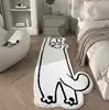Tapete de Quarto com Tema de Gato de Desenho Animado Transfronteiriço, Absorvente de Água, Antiderrapante, Feito de Faux Cashmere, Resistente ao Desgaste e à Sujeira