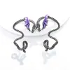 Pendientes de Halloween de dragón personalizados más vendidos transfronterizos para mujer, pendientes de estilo gótico con diseño vintage de goteo de aceite, en stock al por mayor