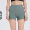 Shorts de Yoga Apertados Europeus e Americanos Cintura Alta Feminino Calças Fitness Abdominais Apertadas Bumbum de Pêssego Levanta Bumbum Calças de Corrida Esportivas de Três Pontos