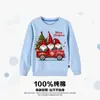 Suministro Transfronterizo de Sudaderas Infantiles de Cuello Redondo Estampadas con Temática Navideña de Primavera y Otoño, Pedidos Pequeños OEM, Entrega Rápida, Fábrica de Ropa Infantil de Operación Propia