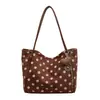 Bolso Retro de Gran Capacidad Bolso de Mano para Mujer 2026 Nuevo Bolso Tote de Lunares Bolso de Hombro Único de Gamuza Bolso de Axila