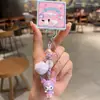 Corrente de celular autêntica Sanrio estilo chinês, pingente de bolsa Hello Kitty estilo chinês, pequeno presente para casais, chaveiro fresco e simples