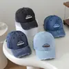 Gorra de Béisbol Rota para Bebé Coreana Verano Mezclilla Lavada Sombrero Infantil Exterior Moderno Protección Solar Gorra de Pico Venta al por Mayor