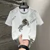 Fabricante Directo Camiseta de Manga Corta de Seda de Hielo para Hombre Tendencia 2025 Casual Moderna Camiseta de Manga Media con Cuello Redondo Ropa Nueva de Verano para Hombre