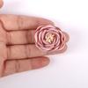 Flor de tecido rosa 3D tridimensional flor com borda queimada acessórios de casamento diy broche sapatos e chapéus acessórios de vestuário