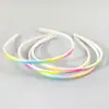 Diadema Ancha de 0.5 con Estampado Arcoíris y Dientes para Mujer, Pinza para el Cabello, Accesorio para el Cabello, Goma para el Cabello, Adorno para el Cabello, Nuevo Modelo 2025