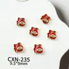Accesorios para Uñas de Año Nuevo, Serie Roja Festiva Popular Estilo Chino, Lingotes de la Suerte, Bolsas de la Suerte, Decoraciones para Uñas de Aleación de Pez Dorado