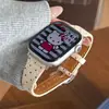 Patrón de Cuadros de Lunares Hebilla Metálica Correa de Cuero Adecuado para Apple Watch iWatch 12ª Generación 11/10
