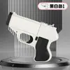 Famoso de internet encendedor de pistola inflable de llama azul de paso directo, estilo personalidad a prueba de viento, estuche para cigarrillos, regalo creativo con forma de pistola de famoso de internet para novio
