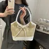 Bolsa Tecida Casual Simples para Mulheres 2026 Nova Moda Bolsa Tote para o Dia a Dia Estilosa Bolsa de Ombro ou Axila para Praia