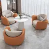 Conjunto Simples e Luxuoso de Sofá Individual e Mesa de Centro para Lazer, Hotel, Salão de Beleza, Recepção, Centro de Exposições e Mesas e Cadeiras de Reunião