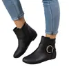 Otoño 2026 Nuevo Llegada Hebilla Grande Cremallera Lateral Planas Caña Baja Versátiles Botas de Mujer de Moda Cómodas Botines Transfronterizas