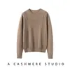 Suéter de Cachemira Pura para Mujer Otoño Invierno Nuevas Llegadas Ropa de Mujer Cuello Redondo Color Claro Suéter de Punto 100% Cachemira Prenda Base Superior